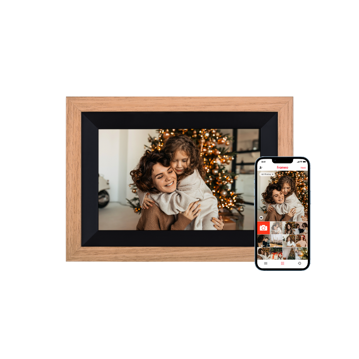 Smarter picture frame | 10 "Diagonal | WIFI | App Control | Wood frame | Model 105